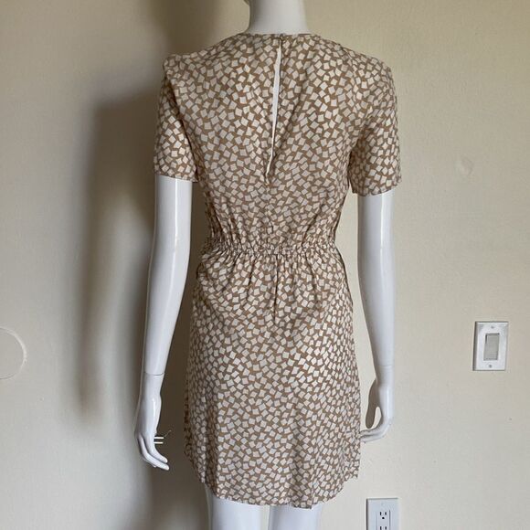 & Other Stories Tan and White Knot Detail Mini Dress Size 0 - Picture 8 of 13